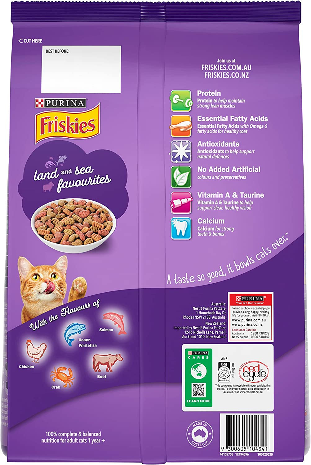 FRISKIES Adult Dry Cat Food Surfin' & Turfin' Favourites 2.5Kg
